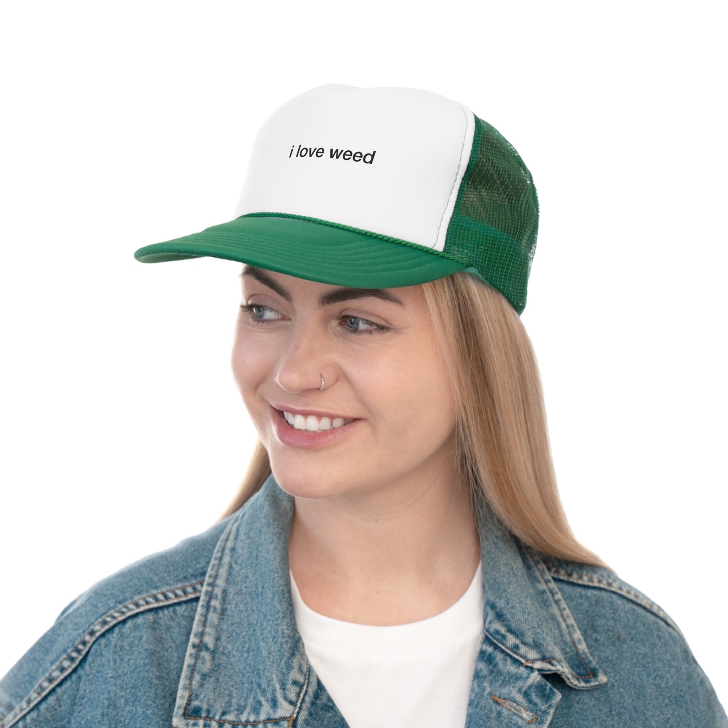 i love weed trucker hat