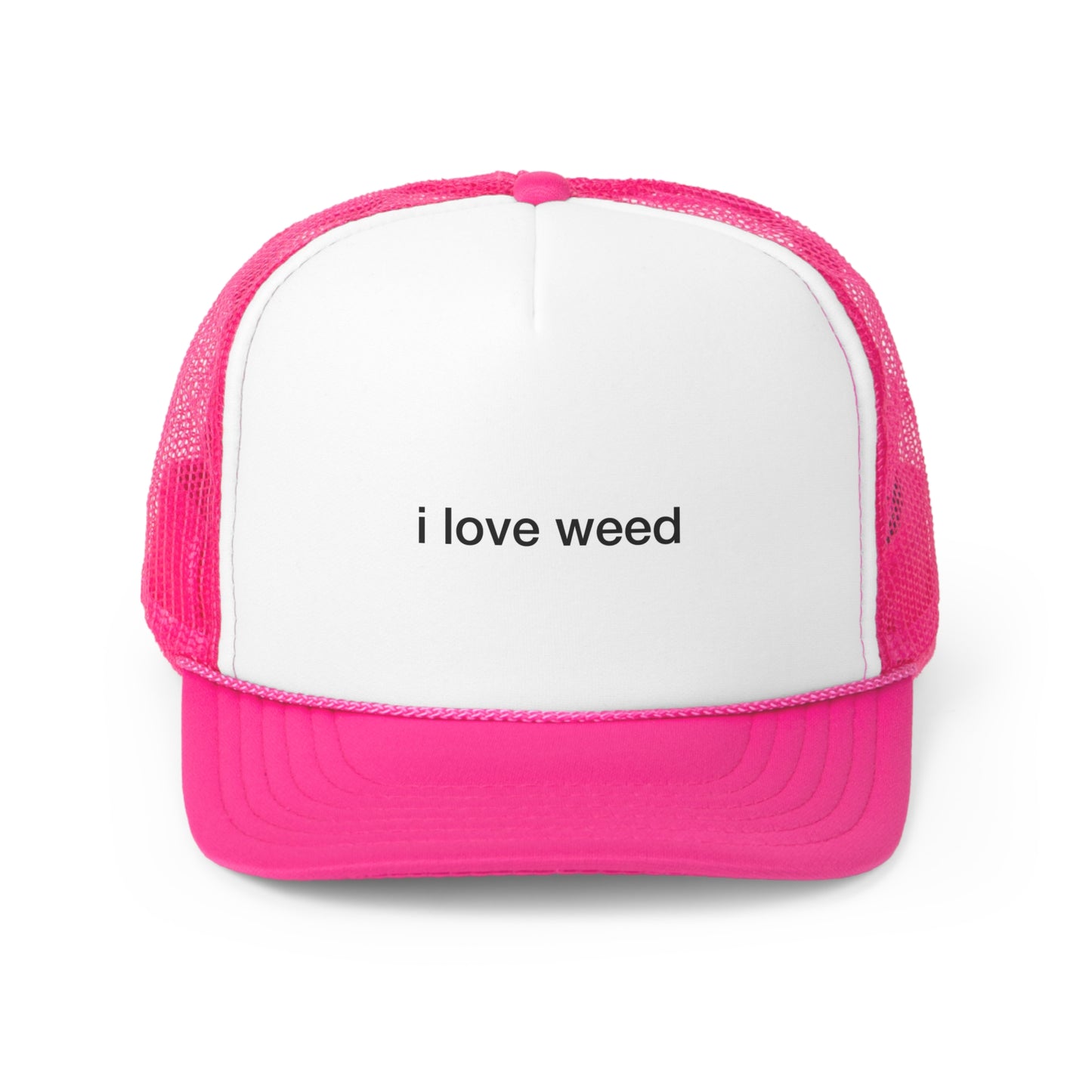 i love weed trucker hat